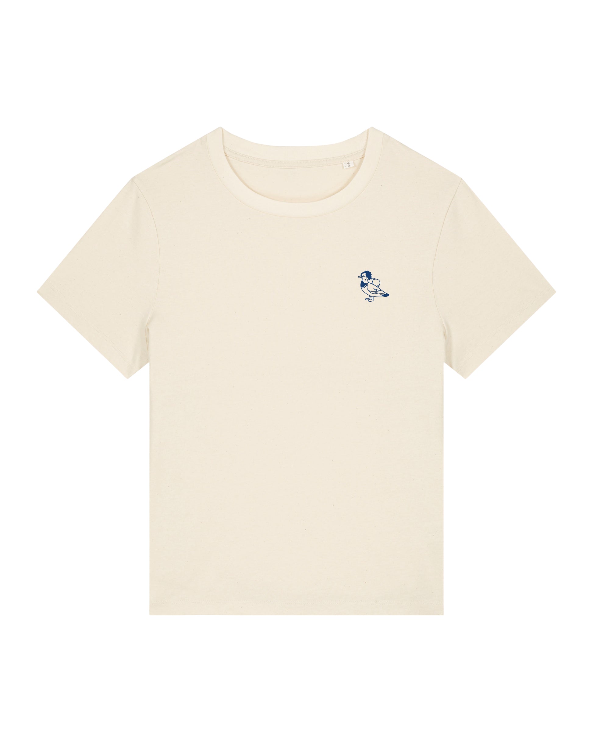 Women's T-Shirt: Mandarin Duck Embroidered, Natural