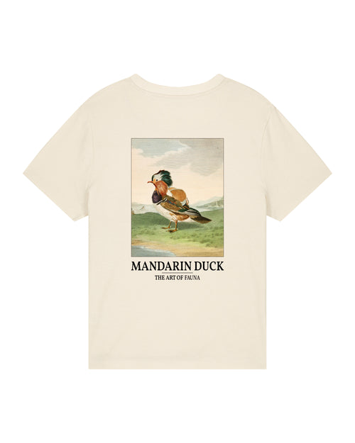 Art of Fauna Women's T-Shirt: Mandarin Duck, Natural